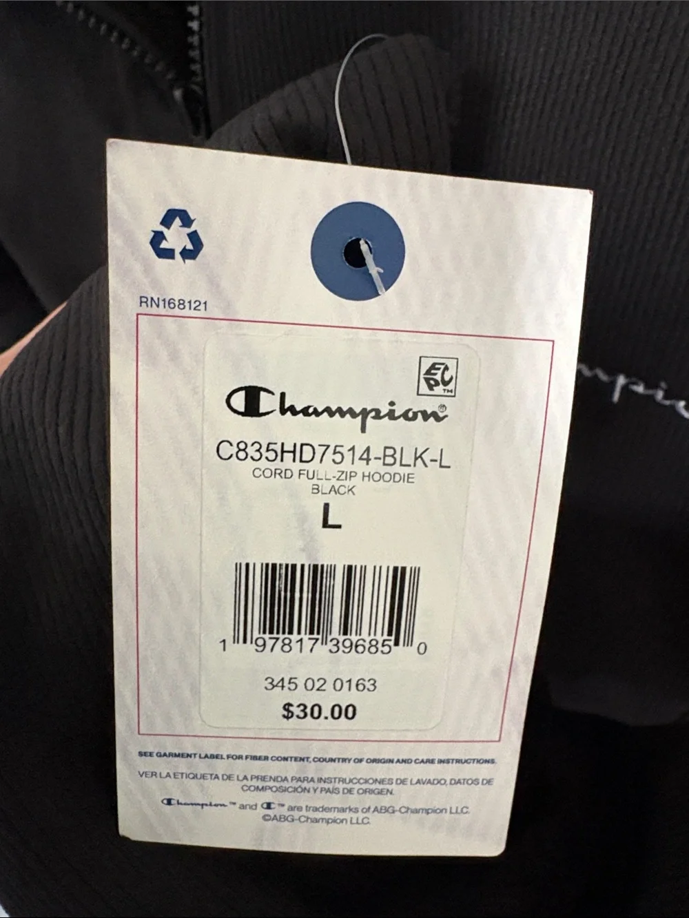Champion Kids Black Full-Zip Hoodie Jacket